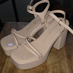 Chinese Laundry Nude Strappy Platform Heels
